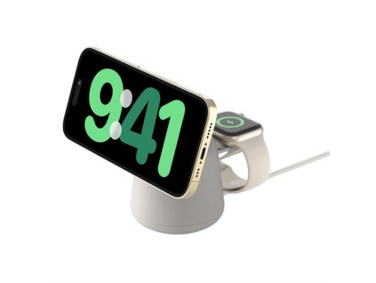 Belkin Boost Charge Pro 2-in-1 Wireless Charging Dock with Magsafe 15W - Sand