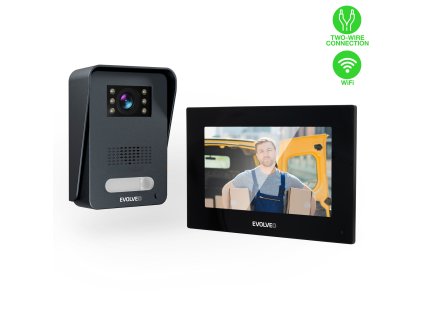 EVOLVEO DoorPhone AP1-2 drôtový videotelefón s aplikáciou, čierny