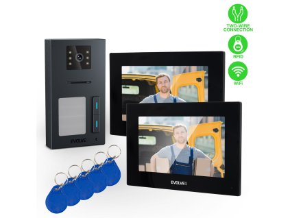 EVOLVEO DoorPhone AP2-2 drôtový videotelefón pre dva byty s aplikáciou, čierny