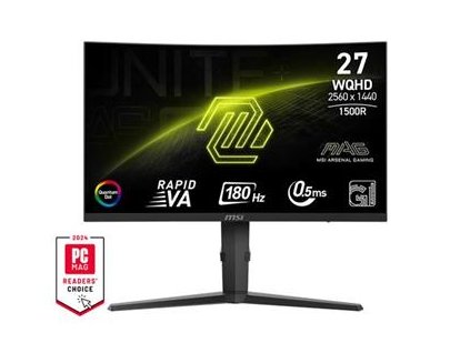 MSI Gaming monitor MAG 275CQRF QD E2 27" Rapid VA zakřivený/2560x1440 WQHD/180Hz/0,5ms/2xHDMI/DP/USB-A,B,C/Výšk.nast./černá