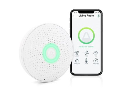 AirThings Wave plus - senzor kvality ovzdušia, radónu, vlhkosti, teploty, VOC, CO2 a tlaku