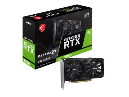 MSI VGA NVIDIA GeForce RTX 3050 VENTUS 2X E 6G OC, 6G GDDR6, 1xDP, 2xHDMI