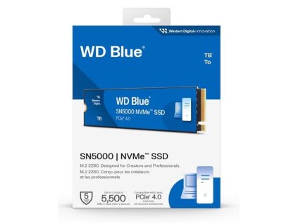 WD Blue SN5000 4TB SSD PCIe Gen4, M.2 2280, NVMe ( r5500MB/s, w5000MB/s )