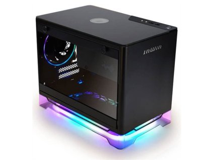 InWin A1 Plus black, PSU 650W GOLD included, Mini ITX, TG, ARGB Fans, Qi 10W Charging