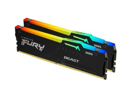 KINGSTON DIMM DDR5 32GB (Kit of 2) 6000MT/s CL36 FURY Beast RGB Černá EXPO