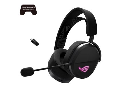 ASUS sluchátka ROG Pelta, Bezdrátové BT a RF 2.4GHz, ARGB, černá