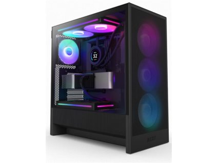 NZXT case H5 Flow RGB / 360 mm RGB core fan / mesh / Black