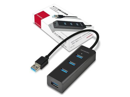 AXAGON HUE-S2B, 4x USB 3.0 CHARGING hub, micro USB nap. konektor, kábel USB-A 30cm