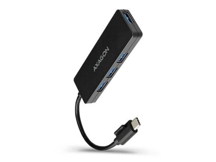 AXAGON HUE-G1C, 4x USB 3.2 Gen 1 SLIM hub, kábel Type-C 14cm napevno