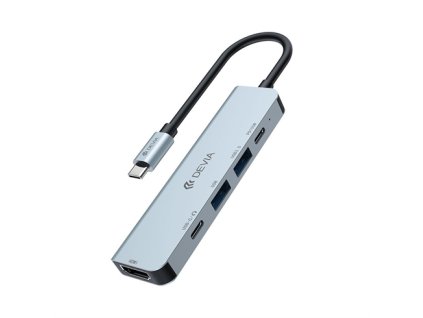 Devia USB-C Hub Leopard Series 5-in-1 EC702 - Deep Gray