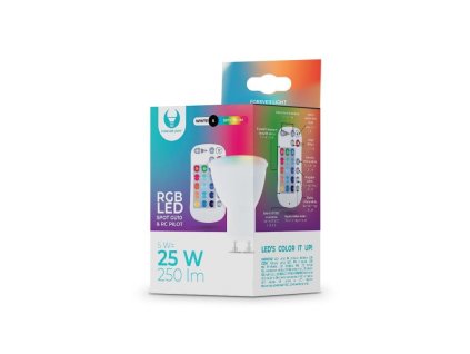 LED žiarovka Forever GU10 RGB 5W s diaľkovým ovládaním biela