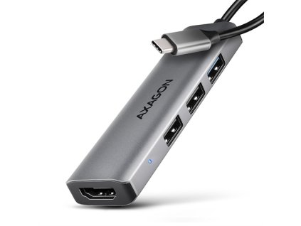 AXAGON HMC-H3A, USB 5Gbps hub, 3x USB-A, HDMI 4k/30Hz, kábel USB-C 15cm