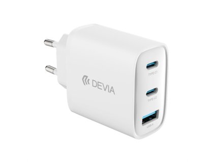 Devia sieťová nabíjačka Extreme Speed GaN PD 2x USB-C/USB-A 65W - White