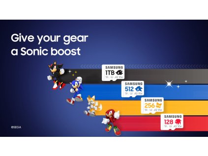 128 GB . microSDXC karta Samsung PRO Plus Sonic the Hedgedog + adaptér