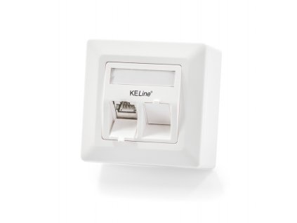 KELine zásuvka Modulo50 Cat5E, FTP, povrchová, osadená s 2xKEJ-C5E-S-TL