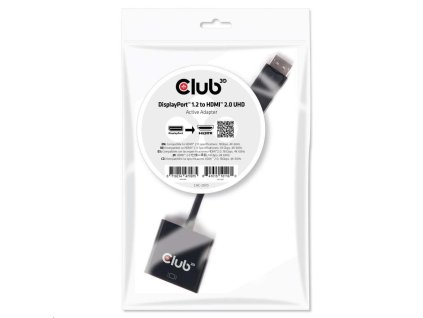 Club3D Active DisplayPort adaptér 1.2 na HDMI 2.0 4K60Hz UHD, 20 cm