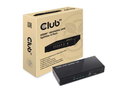 Club3D Rozdeľovač videa 1:4 HDMI 2.0 4K60Hz UHD, 4 porty