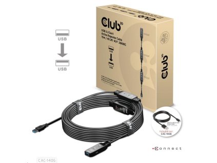 Kábel USB Club3D 3.2 Kábel aktívneho opakovača Gen1 M/F 28AWG, 15 m