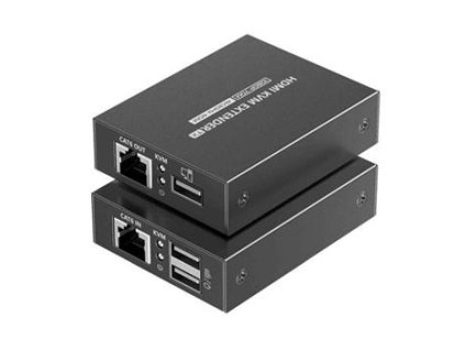 PremiumCord HDMI KVM extender 4K a FULL HD 1080p na 70m s přenosem USB