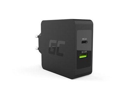 Green Cell Charger USB-C 45W PD with cable USB-C and extra USB port for Asus ZenBook, HP Spectre, HP Envy x2 and others