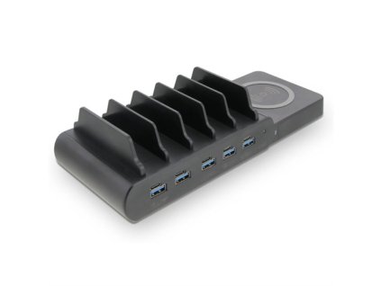 LMP DuoCharge 5+1 Port 150W + 5x UCB-C Cables 30cm - Black