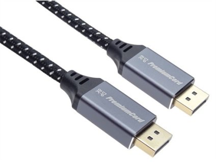 PremiumCord DisplayPort 1.4 8K prípojný kábel, kovové a pozlátené konektory, 1.5m