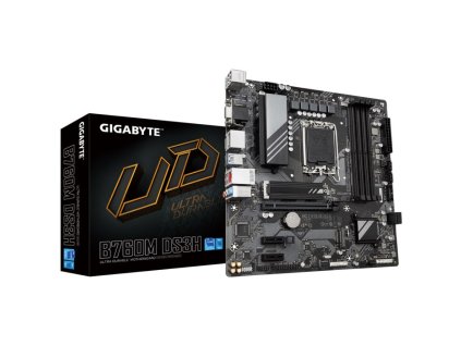 GIGABYTE MB Sc LGA1700 B760M DS3H, Intel B760, 4xDDR5, 2xDP, 1xHDMI, 1xVGA, mATX