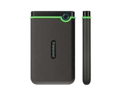 TRANSCEND 1TB StoreJet 25M3S SLIM, 2.5”, USB 3.0 (3.1 Gen 1) Externí Anti-Shock disk, tenký profil, šedo/zelený