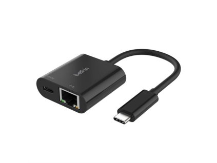 Belkin USB-C to Ethernet + 100W Charge Adapter - Black