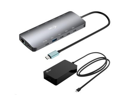 i-tec USB-C Metal Nano 3x Display Dock, 2x HDMI 1x USB-C video,PD 140W + Universal Charger 140 W