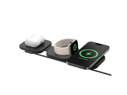 Belkin Boost Charge Pro 3-in-1 Magnetic Wireless Charging Travel Pad with Qi2 15W - Black