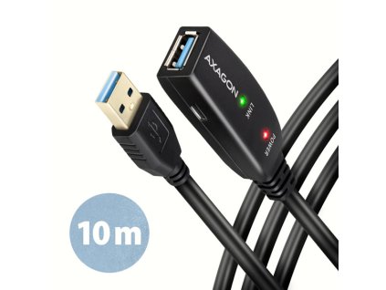 AXAGON ADR-310, USB 3.2 Gen 1 A-M -> A-F aktívny predlžovací / repeater kábel, 10m
