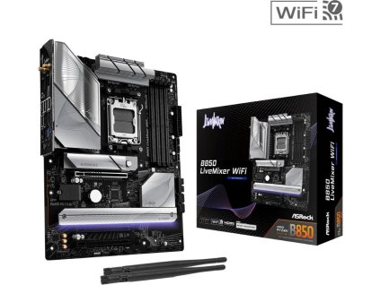 ASRock MB Sc AM5 B850 LiveMixer WiFi, AMD B850, 4xDDR5, 1xDP, 1xHDMI, WiFi, ATX