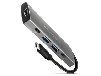 AXAGON HMC-5G2, USB-C 3.2 Gen 2 10 Gb/s hub, porty HDMI 4K/30Hz + 2x USB-A + 2x USB-C, PD 60W, kabel USB-C 13cm