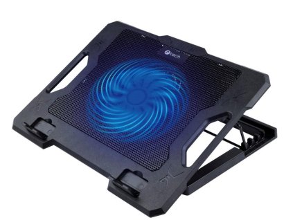 C-TECH chladící podložka pod NTB CLP-S100, Až 17", 1x 140mm, 2x USB, modré podsvícení