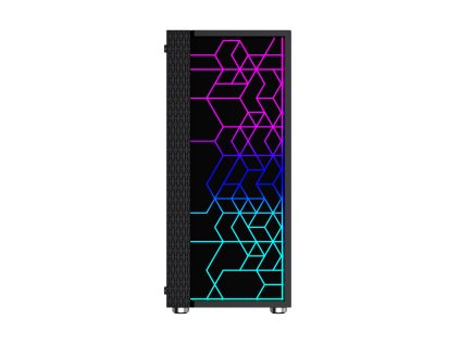 Gembird Computer Fornax 2500 ARGB/Midi Tower/Transpar./Čierna