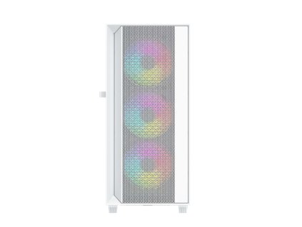 Gembird Fornax 4000 ARGB/Midi Tower/Transpar./Biela