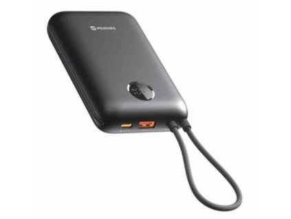 SWISSTEN POWER BANK VOLTBOX 35W 20000 mAh S INTEGROVANÝMI KABELY USB-C A LIGHTNING ČERNÁ