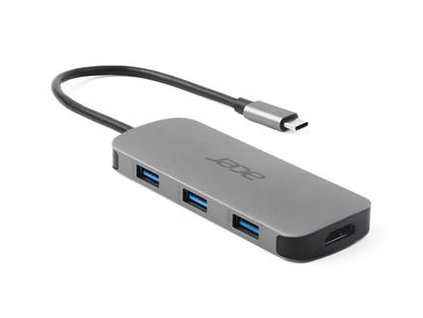 ACER 7IN1 TYPE C DONGLE: 1x HDMI,1x USB-C (Power Delivery max. 100W), 3x USB3.2, 1× SD, 1× micro SD