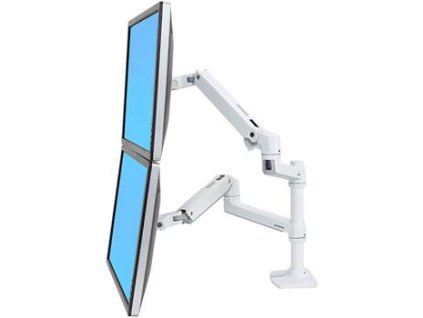 ERGOTRON LX Dual Stacking Arm, stolní ramena pro 2 lcd. max. 27", flexibilní , bílé
