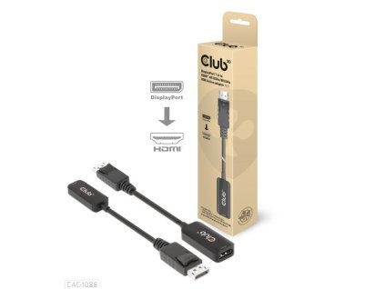 Club3D Active DisplayPort adaptér 1.4 na HDMI 4K120HZ HDR (M/F), čierna