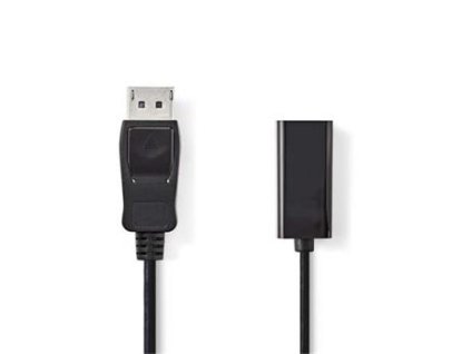 Nedis CCGB37150BK02 - DisplayPort – HDMI Kabel | DisplayPort Zástrčka - HDMI Zásuvka | 0,2 m | Černá barva