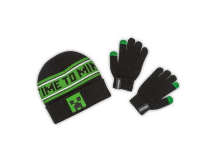 321959 321959 321959 321959 minecraft time to mine creeper kids beanie glove set set ciapka a rukavice