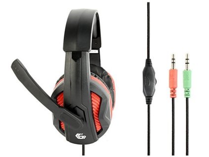 GEMBIRD GHS-03 Gaming slúchadlá s mikrofónom - čierno-červená