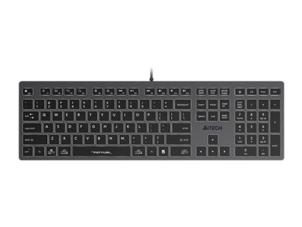 A4tech Klávesnice FX60, Podsvícená bílá, USB, CZ, šedá