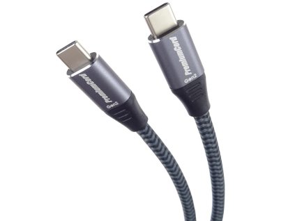 PREMIUMCORD USB-C kabel (USB 3.2 Gen2x2, 5A, 100W, 20Gbit/s) 3m, Šedá