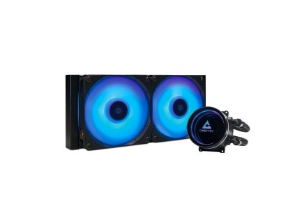 CHIEFTEC vodní chlazení CPU Iceberg 240, 2x120mm ARGB, ARGB vodní blok, LGA1851, AM5, černá