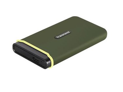 Transcend ESD380C 1TB USB 3.2 Gen 2x2 (USB-C) Externí Anti-Shock SSD disk (3D TLC), 2000MB/R, 2000MB/W, armádní zelená