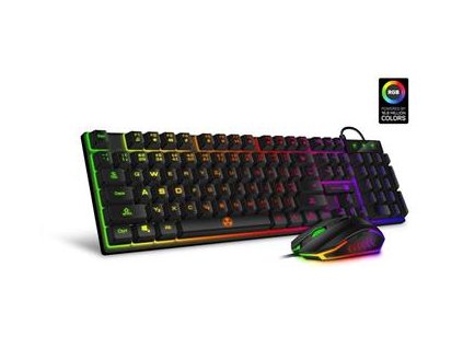 CONNECT IT BATTLE herní combo drátová klávesnice + myš, CZ + SK layout, ČERNÁ