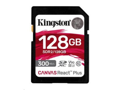 Kingston 128GB Canvas React Plus SDXC UHS-II 300R/260W U3 V90 pre Full HD/4K/8K